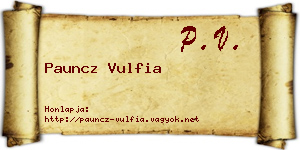 Pauncz Vulfia névjegykártya